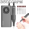 Nail Manicure Set 35000RPM Portable Electric Drill Machine For Acrylic Gel Polish Nails Sander Rechargeable Art Salon Equipment 231017