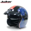 Motorhelmen Jiekai Helm 3/4 Open Gezicht Vintage Casco Moto Jet Scooter Bike Retro DOT Goedgekeurd Casque Motociclismo