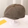 Berets Classic Herringbone Hat Men Beret Fashionable Men's Pattern Octagonal With Extended Brim For Autumn