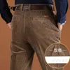 Мужские брюки ICPANS Вельветовые мужские брюки Прямые толстые теплые осенне-зимние брюки с высокой талией размера плюс 40, 42, 44 231013