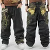 Whole-2016 nouveaux hommes Hip Hop Baggy Jeans pour Street Dancing Skateboard coupe ample haute qualité broderie grande taille 30 à 277c