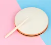 20*20CM Wood Hand Drum Dual Head with Drum Stick Percussion Musical Educational Toy Instrument for KTV Party Kids Toddler SN4485