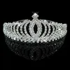 Haarspeldjes GETNOIVAS Fonkelende Strass Kroon Vrouwen Zilver Kleur Tiara Luxe Handgemaakte Hoofdband Bruid Bruiloft Jewelr186C