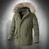 Men's Down Parkas Winter Jackets for Men with Fur Trim Hood Fashion Clothing Thicken Warm Outdoor Adjustable Waist Rope 231017