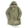 Men's Down Parkas Maden Thick Hooded M51 Fishtail Cotton Coat Plus Velvet Parka Jacket Army Green Windbreaker Winter Autumn Men Trench 231017