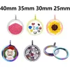 Pendant Necklaces 10Pcs/Lot 25-40mm Mix Colors Round Living Locket Jewelry Wholesale Open Glass Memory Coin Holder Relicario Colgantes