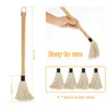 BBQ Tools Accessories Grill Basting Mop Wooden Handle Barbecue Brushes Portable Reusable Sauce Smoking Steak Grilling Accessory 231018