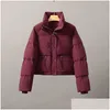 Kvinnor ner parkas designer jacka kvinnor ner rockar denim terry parkas topp mode puffer jackor mens blazers triangel knopp winte otsjg