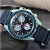 Wristwatches Custom Halloween Christmas Gifts Moon Watch 40mm Dial Plastic Case Canvas Strap Explore Earth Mars Neptune For Men Relog