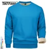 Sweats à capuche pour hommes Sweatshirts TACVASEN hiver épaissir polaire sweat à col rond hommes chaud doublé Sherpa lourd hiver pull Tops basiques chemises sans capuche à capuche 231017