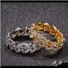 Bandschmuck Drop Lieferung 2021 18K Gelb-Weiß-Gold plattiert Mikro-Intarsien Cz Kubanische Ring Fingerringe Geschenk für Freund188L