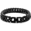 15mm Hip-hop 316L Stainless Steel Black Color Cuban Curb Chain Gift Bracelet Bangle Mens Boys Link Bracelet Bangle 7-11 s2926