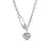 Hängen Kofsac Personlighet Zirkon Pin Love Heart Necklace For Women S925 Sterling Silver Jewelry Cool Girl Jubileum Tillbehör