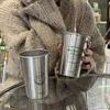 マグカップストローリッドポータブルカップ付きステンレススチールコーヒーマグ