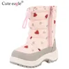 Bottes Bottes de neige antidérapantes pour fille, mignon aigle, bottes d'hiver en feutre chaud pour enfants, alpinisme, ski, activités de plein air à l'école, taille européenne 22-33 231017