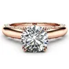 Pierścienie klastrowe 14K Rose Gold Jewelry Diamond Pierścień dla kobiet Bague Homme Clear Anillos Bijoux Femme Bizuteria270h