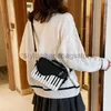 Cross Body Evening Bags Fasion color contrast embroidery small square bag sweet personality piano notes small andbag for womenstylishhandbagsstore