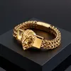 Zilver goud roestvrij staal Figaro Link Chain armband Fashion Lion Bangle 12mm 8 66'' zwaar 96g gewicht3072