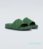 2021SS Herren Damen Unisex Natural Canvas Hausschuhe Mode flache Slide-Sandalen mit bequemen Gummisohlen Größe Euro