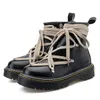 Doc Martins Dr Martins män designer patent läder stövlar korta plattform stövlar doc martens kvinnor marten hög läder vinter snöstövlar botten över knäskorna