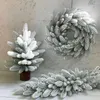 Fleurs décoratives 10pcs Branches de pin d'arbre de Noël artificiel Pins de Noël en plastique pour décorations de couronne de bricolage Noel Table Setting Supply