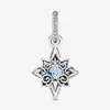 100% 925 Sterling Silver Sparkling Blue Star Dangle Charms Fit Original European Charm Bracelet Fashion Women Wedding Engagement J273d