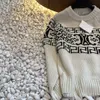 Fashion Classic Trendy Luxury Designer Cloth Women Autumn Winter CE Letter Logo Jacquard Black White Pullover Knit Sweater C4