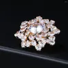 Stud Earrings Korean Trend Copper Zircon Snow Flower Birthday Party Creative Jewelry 2023 Women's Elegant Accessories Gift