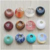 Hängen grossist- hög kvalitet blandade natursten gogo donut charms pärlor 18 mm för smycken gör grossist 12 st/parti drop del dhdw1