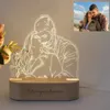 Novelty Items Personalized Gift Po 3D Lamp Customized Wedding Anniversary Valentines Day Night Light Picture Text Engraving 231017