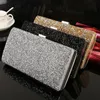 Avondtasje Clutch Diamant Pailletten Bruiloft Portemonnee en handtas Feest Banket Zwart Goud Zilver Twee kettingen Schouder 231017