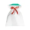 Decoraciones navideñas, paquete de 5 unidades, bolsa de regalo de lona colorida con sublimación en blanco