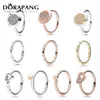 Dorapang 925 Sterling Silver Ring mode Populära charms vigselring för kvinnor hjärtformade älskare autografringar diy smycken299g