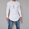 Long Sleeve T Shirt Men Cotton Casual Tshirt Streetwear Solid Color Slim Fit Fitness Clothing Mens Tee Shirts Top204u