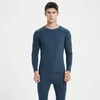 Mens Thermal Underwear Winter Men Women Sets Solid Color O Neck Long Johns Warm Soft Casual Double Faced Velvet Tops Pants 231018
