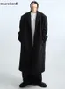 Miscele uomo Mauroicardi Autunno Inverno Lungo oversize caldo morbido nero Trench da uomo con spalline Allentato Casual moda coreana Soprabito 231018