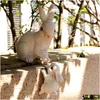 Garden Decorations Statyer Rabbit Figurin Ornament Micro Landscape DIY Terrarium Easter Bunnies Staty Patioplant Flower Pots Drop Dh0ol