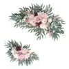 Flores decorativas 2x arco de boda hojas de flores arreglo floral rosa botín artificial para cortinas cenador ceremonia de mesa de vacaciones