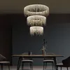 Moderne kroonluchters Grote 3 Ringen Kristallen LED Kroonluchter Hanglamp Armatuur Kristal Licht Lustre Hangend