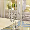 Ljushållare Metal Sier/Gold Plated Candle Holders 7-Arms Stand Zinc Eloy Högkvalitativ pelare för Wedding Portavelas Cand DHGARDEN DHFB5