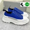 Designerskie bieżniki Slick Buty Kobiety pół kostki platforma butów buty białe czarne Magnolia Królewskie Blue Canvas Skórzane womany Sneakers Modne trenerzy