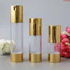 Makeup Beauty 30ml 50ml Empty Airless Vacuum Plastic Bottle Gold Silver White Cosmetic Travel Liquid Refillable Bottles 10pcsgoods Lqogn