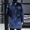 Misto lana da uomo Cappotto caldo in velluto con stampa blu royal Designer Giacca invernale da uomo Trendy Slim Fit lungo e per 231018