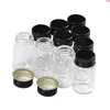 22*50*14mm 10ml Cam Şişeler Alüminyum Vida Kapağı Casquette Şeffaf Boş Jars Hediye 100 PCSGOOD AZ MIHIN