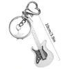 Keychains Fashion Guitar Key Chain Metal KeyChain Cute Musical Car Ring Silver Color Pendant For Man Women Party Gift