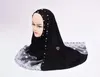 Шарфы 10 цветов, женский кружевной шарф с цветочным принтом, шифоновый простой хиджаб, повязка на голову, шали, шали, Малайзийский платок, мусульманский арабский головной убор