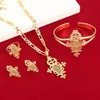 Earrings & Necklace Gold And Silver Plated Ethiopian Baby Cross Jewelry Sets For Teenage Girl Women Nigeria Congo Uganda200q