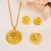 Habesha Peak Jewelry set N B E Ethiopian Bridal Wedding 14k Yellow Solid Gold Filled Pendant earrings ring whole301s