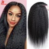 Synthetic Wigs Hairugo 13*1 t Part Kinky Straight Human Wigs Peruvian Remy Lace for Women High Density Wig 230227