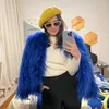 Womens Fur Faux Candy Colorido Elegante Fuzzy Casaco Mulheres Inverno Moda Shaggy Oversized Fofo Sheep Jacket Festival Coats 231018